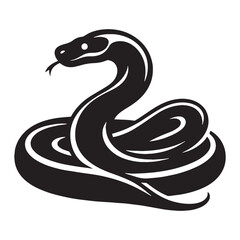 Naklejka premium Lethal Python silhouette, a predator with unmatched power – Python illustration – Python vector – Snake silhouette