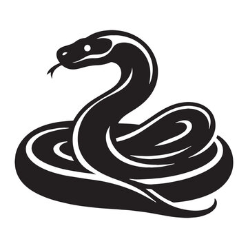 Lethal Python silhouette, a predator with unmatched power &ndash; Python illustration &ndash; Python vector &ndash; Snake silhouette

