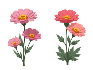 Decorative clipart artwork of colorful flowers nature scene digital art bright environment artistic viewpoint