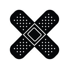 Crossed Bandages Vector Silhouette Design
