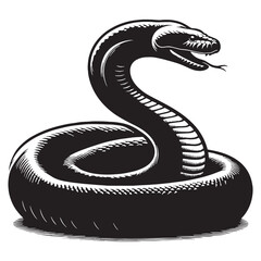 Stealthy Anaconda silhouette, gliding through the jungle with grace – Anaconda illustration – Minimalist Anaconda vector – Snake silhouette

