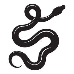 Imposing Anaconda silhouette, a serpent that commands respect – Anaconda illustration – Minimalist Anaconda vector – Snake silhouette

