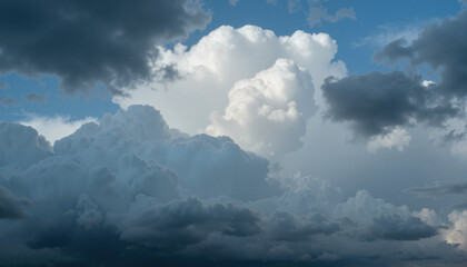 Dramatic Cloud Formation Against a Clear Blue Sky  