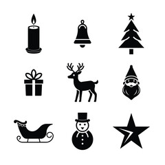 set of christmas icons vector illustration