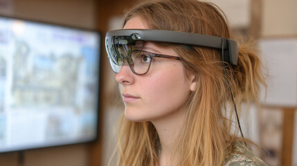 Person Wearing AR Glasses - Immersive Future Technology