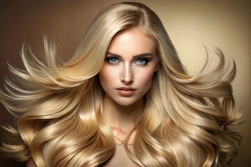 Fototapeta premium long blond hairstyle