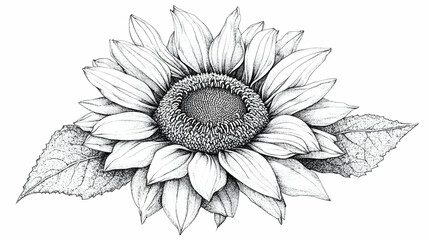 sunflower drawing illustration