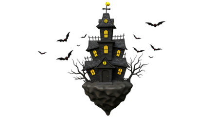 Halloween haunted house spooky dark scary bats night horror october creepy mansion spooky season