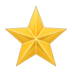 3d star png icon on a transparent background