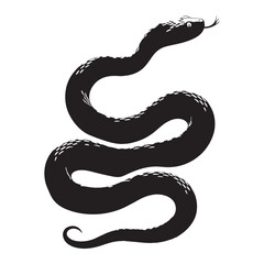 Mighty Rattlesnake silhouette, standing tall and ready to defend – Rattlesnake illustration – Minimalist Rattlesnake vector – Snake silhouette

