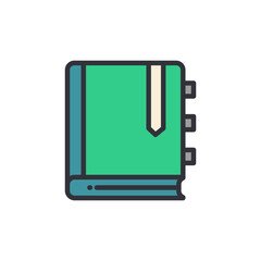 Book colored icons, minimalist vector illustration ,simple transparent graphic element .Isolated on white background