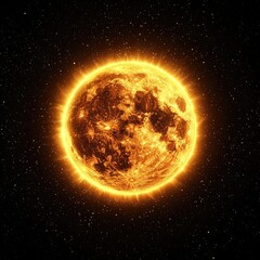 Fiery celestial orb in space