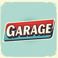 retro vintage garage label