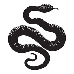 Regal Rattlesnake silhouette, its rattle echoing in the wild – Rattlesnake illustration – Minimalist Rattlesnake vector – Snake silhouette

