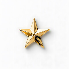 Obraz premium Golden five-pointed star isolated on white background
