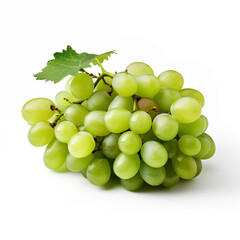 Green Grapes Bunch Fresh Fruit White Background