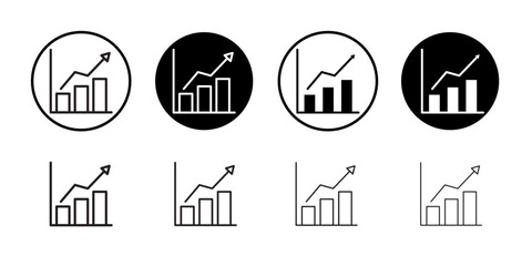 Business growth icon Black and white logo