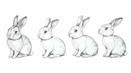 Obraz premium drawing bunny rabbits illustration