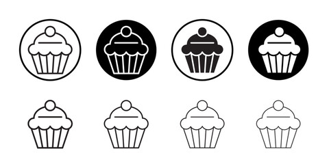 Cupcake icon Black and white logo
