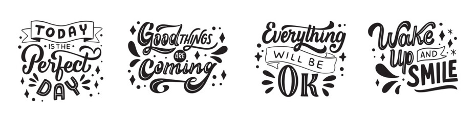 Set positive lettering collection