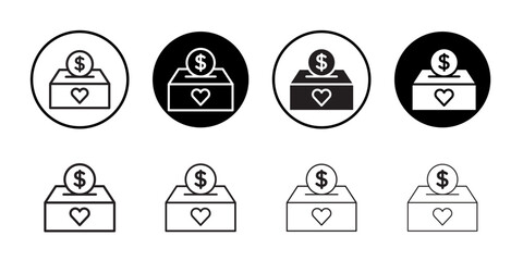 Donation box icon Black and white logo