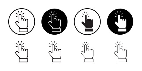finger tap icon Black and white logo
