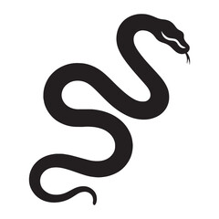 Regal Boa Constrictor silhouette, gliding through the jungle with authority – Boa Constrictor illustration – Minimalist Boa Constrictor vector – Snake silhouette

