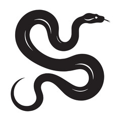 Fototapeta premium Lethal Boa Constrictor silhouette, the art of constriction in motion – Boa Constrictor illustration – Minimalist Boa Constrictor vector – Snake silhouette