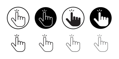 Hand click icon Black and white logo