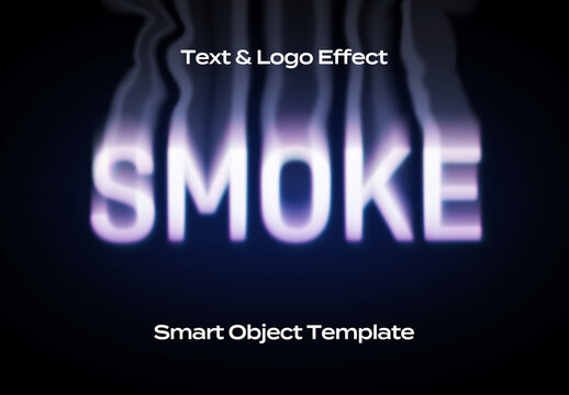 Smoke Black Cloud Text Logo Style Effect Mockup Logotype Template Shape