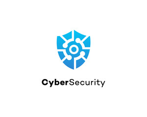 Cybersecurity Shield Logo Digital Protection, Network Security