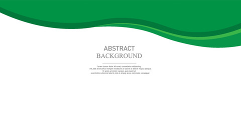 Green banner background. Abstract green wave header background with a white space for text. vector background