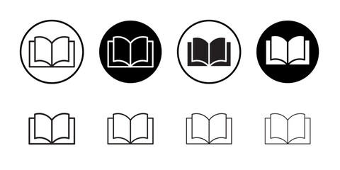 open book icon Black and white logo