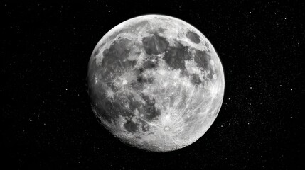 Silver moon illuminates a vast, inky black sky, speckled with countless twinkling stars - seamless pattern texture abstract design