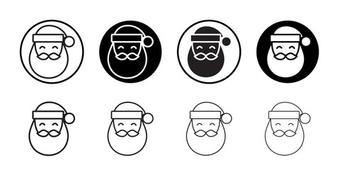 Santa Claus icon Black and white logo