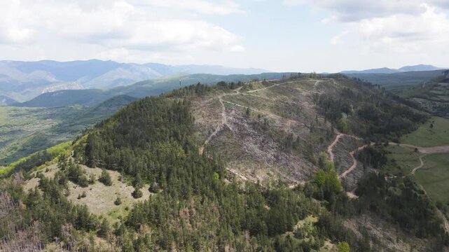 Amazing Aerial view of iskar gorge near village of Bov, Balkan Mountains, Bulgaria
