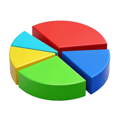 Obraz premium Pie Chart Illustrating Business Analytics Finance Data Or Marketing Strategy On Transparent Background, Generative AI