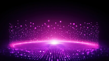 Obraz premium Abstract glowing purple and pink digital energy field background ideal for innovation hub text copy space modern design template vibrant colors version 2