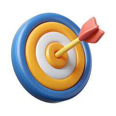 Colorful bullseye target with arrow illustration for success and precision concepts