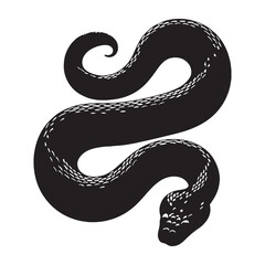 Lethal Viper silhouette, venom in every coil – Viper illustration – Minimalist Viper vector – Snake silhouette

