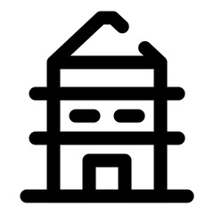 building dashed line icon