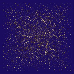 Gold dot halftone pattern on dark blue background creating dynamic abstract gradient effect with shimmering circular particles and modern style