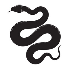 Cunning Viper silhouette, the perfect predator of the wild – Viper illustration – Minimalist Viper vector – Snake silhouette

