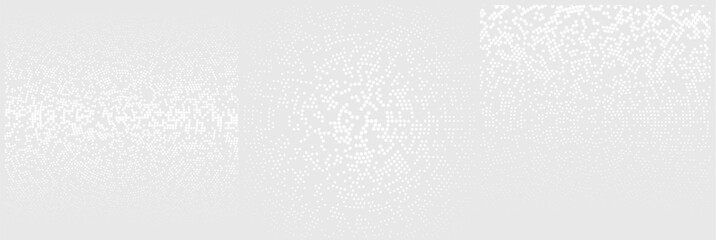 Comic dot background gradient effect vector wave noise design. Halftone dot grid grain overlay white cartoon pattern.