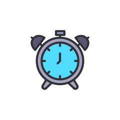 Alarm clock colored icons, minimalist vector illustration ,simple transparent graphic element .Isolated on white background