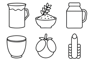 Oat Milk Line Art Creative Design for Modern Illustration Art  