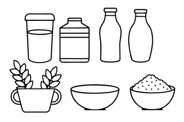 Oat Milk Line Art Detailed Drawing for Artistic Illustration Projects  