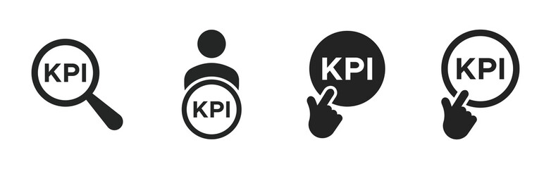 KPI vector icons set. key performance indicator vector concepts