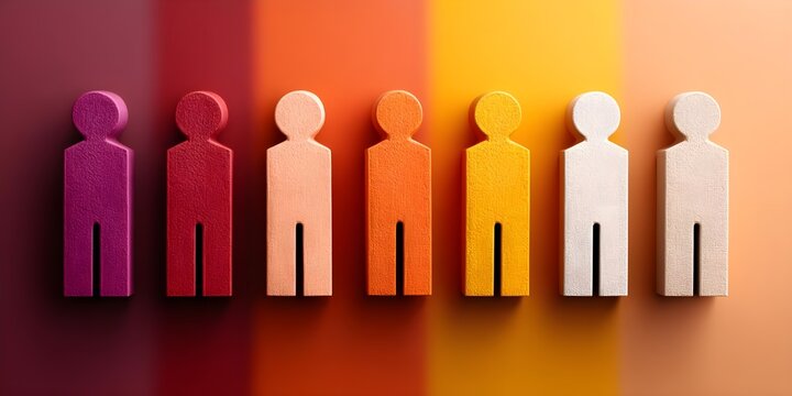 Colorful wooden figures representing diversity and inclusion