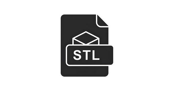 STL File Icon: A Simple Digital Illustration AI Generated